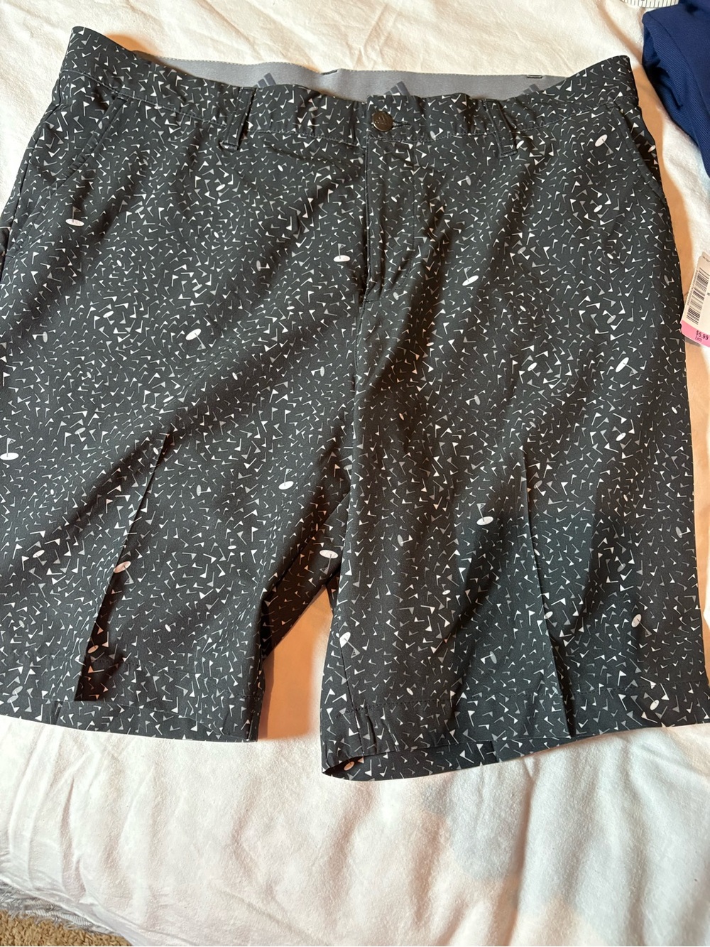 adidas Black Shorts with White Micro Print